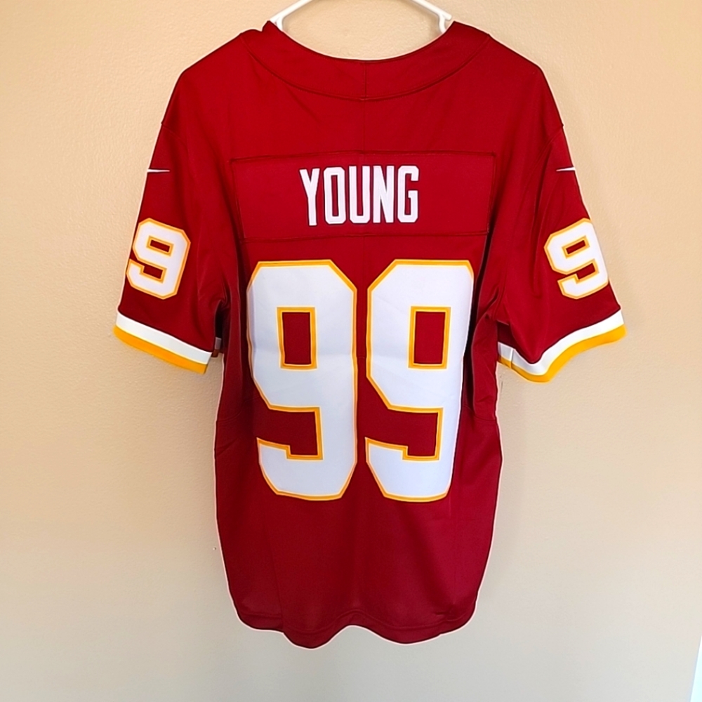 #99 Chase Young Washington Commanders Nike Burgundy On-Field Jersey. Mens size M